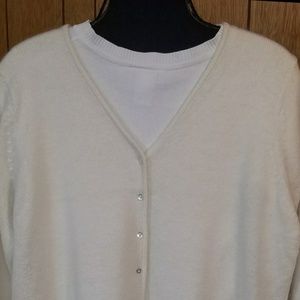 Soft Cream Cardigan with 3/4 sleeves, EUC